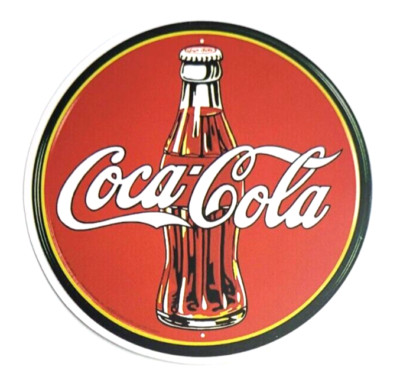 Coca-Cola Coke Aufkleber Sticker Decal Motiv: rundes Logo mit Flasche