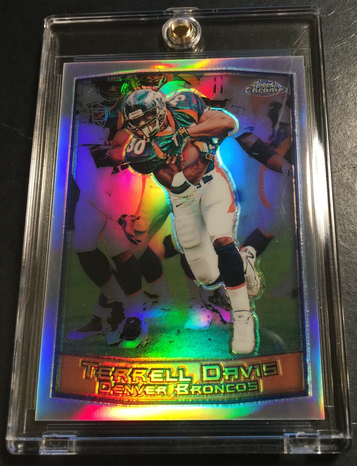1999 Topps Chrome Refractor Terrell Davis #100 Broncos HOF CENTERED (936)