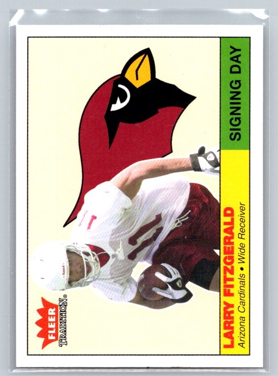 2004 Fleer Tradition #2 SD Larry Fitzgerald Signing Day Rookie Card HOF