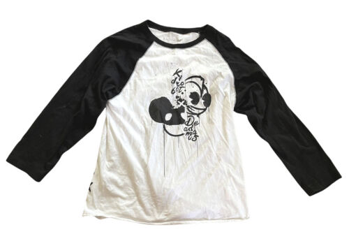 DEADMAU5 / KIDROBOT Mashup Baseball T-Shirt Top , Concert EDM DJ Emo Rave