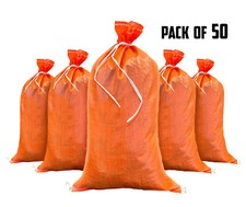 Sandbags - 50 Orange - Empty Sand Bags for Flood - Sandbag Bag Poly by Sandbaggy