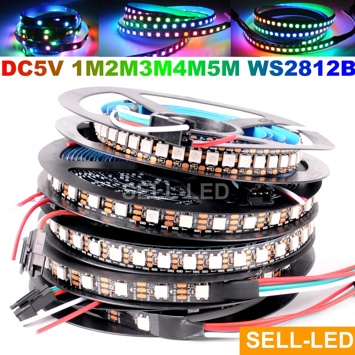 WS2812B Led Lights DC5V WS2812 RGB Led Strip Light Individually Addressable  Smar