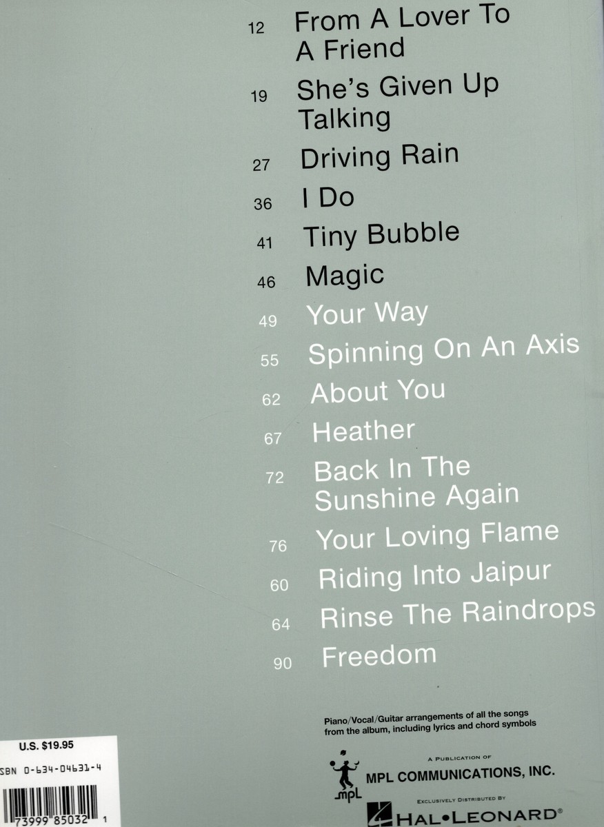 Paul McCartney - Driving Rain, Piano / Vocal / Guitar | eBay