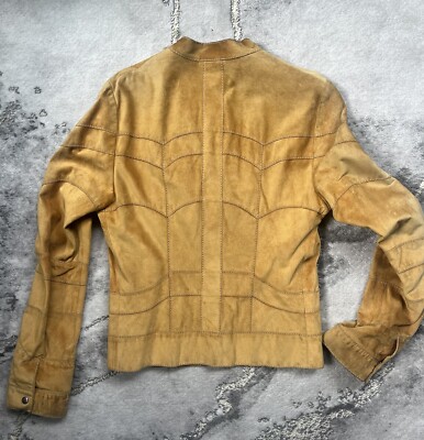 Gucci Vintage Yellow Gold Suede Leather Fall Jacket Mens 46 / 36