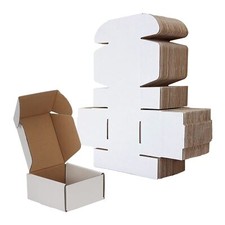 4x4x2 Shipping Boxes Set of 50 White Small Corrugated Cardboard Box Mailer Box