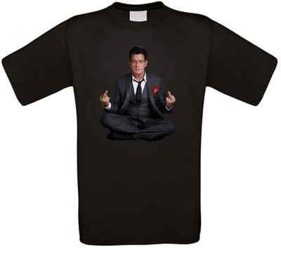 Charlie Sheen Two and a half Men Charlie Harper Meditation T-Shirt