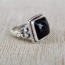 Black Onyx Gemstone 925 Sterling Silver Ring Handmade Gifts Jewelry SD-216