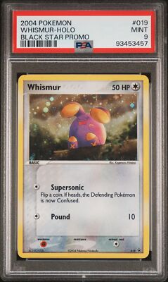 PSA 9 Whismur Holo 019 2004 Pokemon Black Star Promo Card 93453457