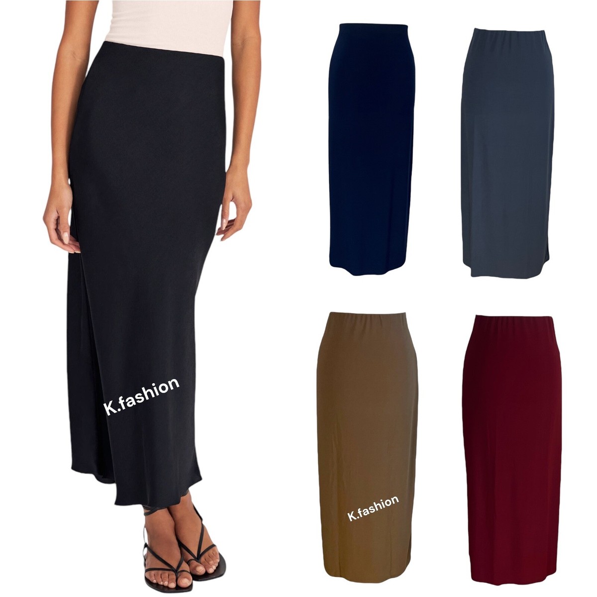 Midi Skirts Cotton Pencil Skirt Size 18 New Ladies Bodycon Slim Fit