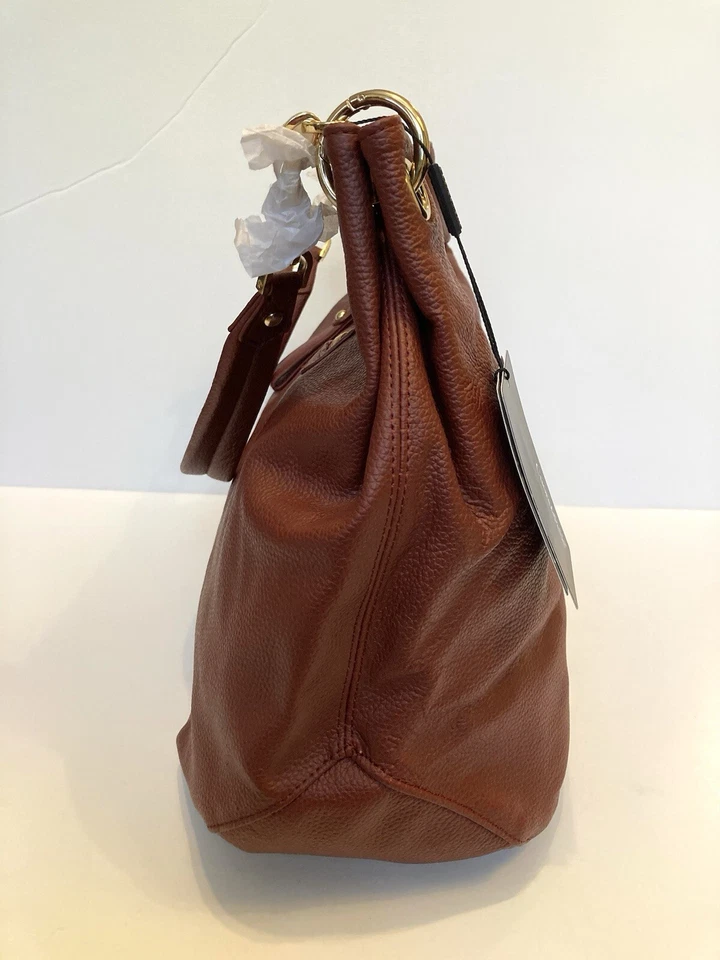 Cuore & Belle Large Burgundy Leather Tote Shoulder Bag Women's Purse New - Imagem 4 de 4