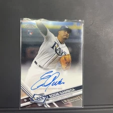 2017 Topps Chrome Auto Autograph Eddie Gambia RC Rookie RA-EG Rays