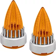 2PCS 2'' Motorcycle Turn Signal Light Amber Lenses Covers Clip-On Fit For Harley