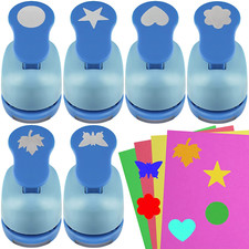 Craft Hole Punch 1-inch, Craft Punchers - Heart, Circle, Star, Set 6