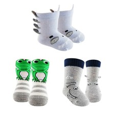 Sockmate Boys Shark, Dinosaur, Frog 3D Printed Fun Novelty Crew Socks