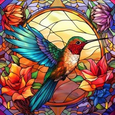 Hummingbird Diamond Painting Kits for Adults - Stained Glass Diamond Art Kits