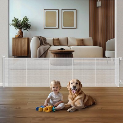 New-Large Retractable Baby Gates for Outdoor & Indoor, Upgrade Baby Safet