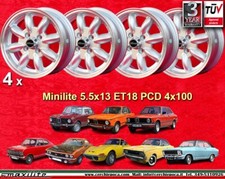 4 Cerchi BMW OPEL VW Minilite 5.5x13 ET18 4x100 Wheels Felgen Llantas Jantes