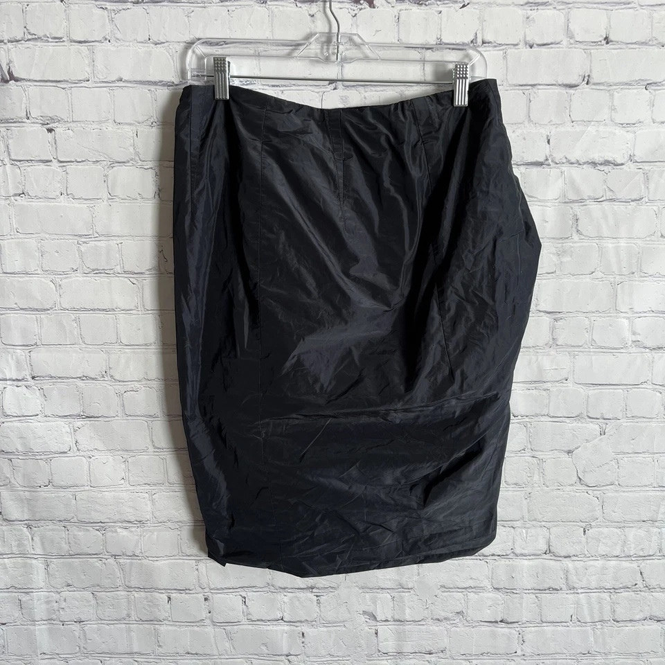 Falda PAUW Amsterdam Negra Tafetán Asimétrica con Volantes Cinturón Talla 2 Foto 3 de 4