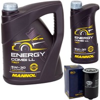 MotoröL Set Mannol Energy Combi LL 5W-30 6 Liter + ÖLfilter FüR VW Transporter