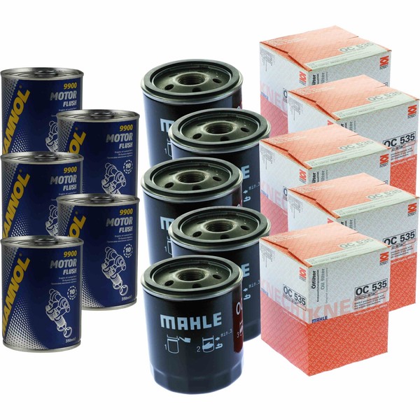 5X Original Mahle / Knecht ÖLfilter OC 535 + 5X SCT Motor Flush MotorspüLung-image