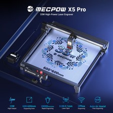 Mecpow X5 Pro Laser Engraver Cutter 33W High Accuracy & Air Assist,28000mm/min
