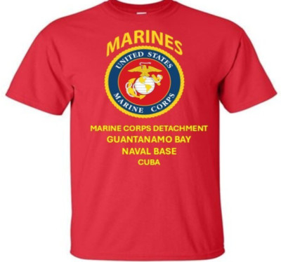 MARINE CORPS DETACHMENT GUANTANAMO-CUBA *SHIRT W/EMBLEM*USMC OFFICIALLY LICENSED