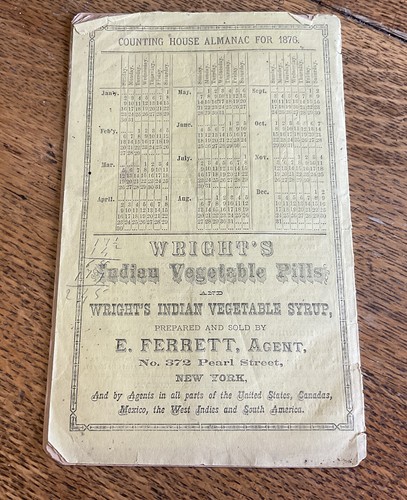 Vintage 1876 Wright's Pictorial Family Almanac 5" x 8" - Picture 7 of 7