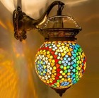 Turkish Moroccan Mosaic Wall Hanging Elephant Lamp Light Fixture Multicolor
