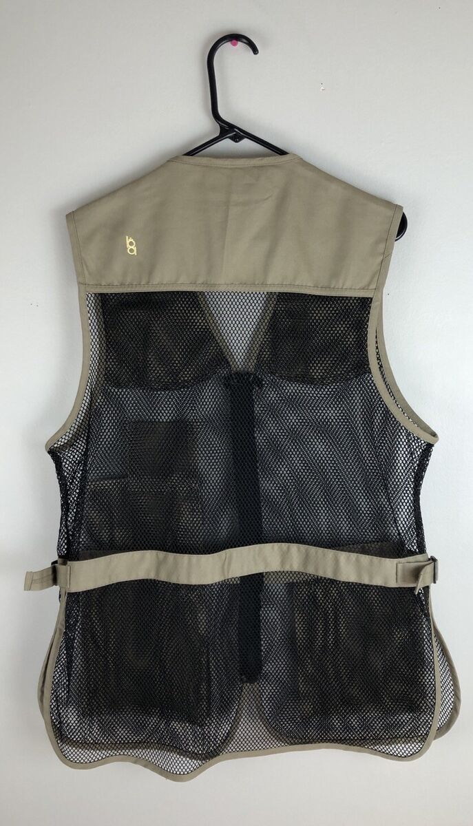 Bob Allen Mesh Shooting Vest S/M Zip Front Khaki Black 18886 Bob Allen Mesh Shooting Vest S/M Zip Front Khaki Black 18886