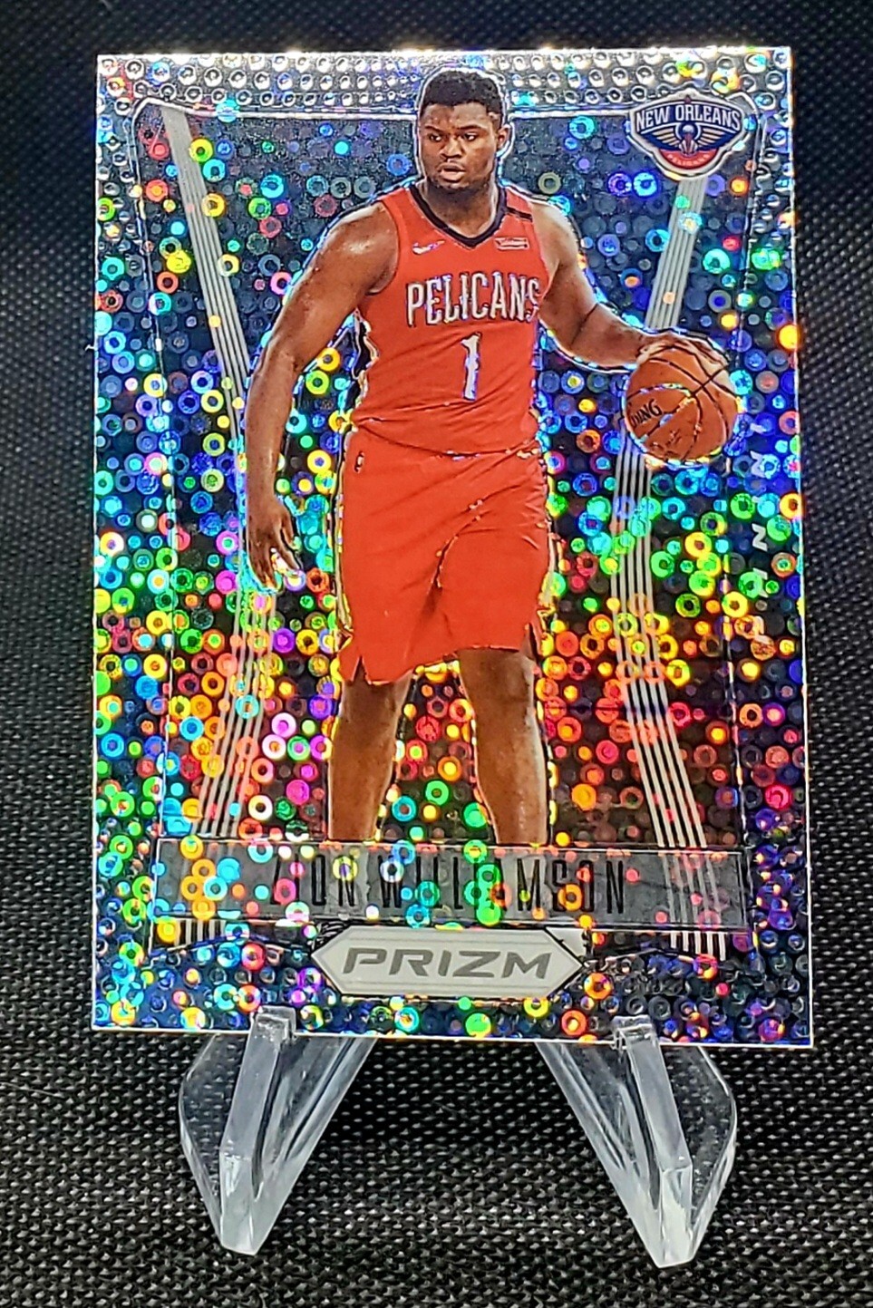 2020-21 Panini Prizm Throwback Silver Disco Prizm Parallel Zion Williamson #8