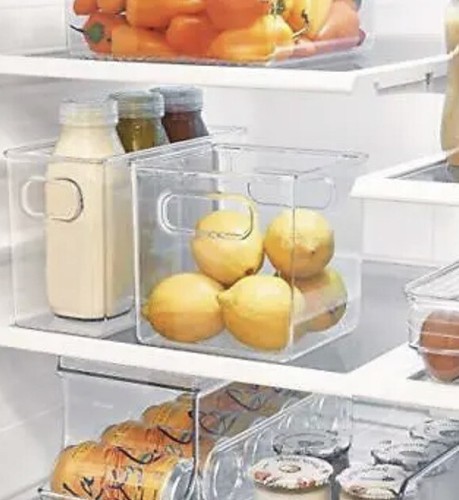 iDesign BPA-Free 6” Plastic Deep Kitchen Storage Bin with Handles (4 Pack) - Picture 3 of 5