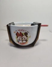 Disney Mickey & Minnie Ramen Ceramic Bowl with Chopsticks 20 Oz. Soup Bowl NEW