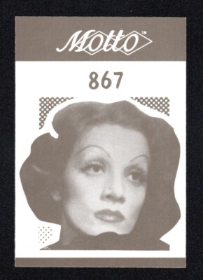 Marlene Dietrich Actress Vintage 1987 Motto Game Trivia Card #867