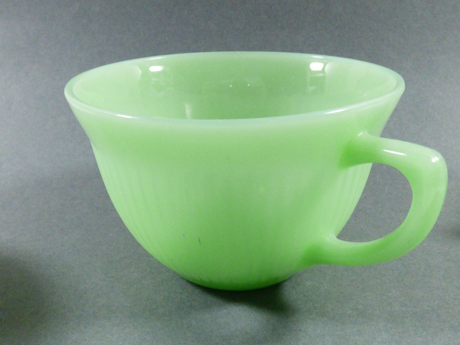 Oven Ware Fire King Jadeite Jane Ray tea cup green ribbed dinnerware