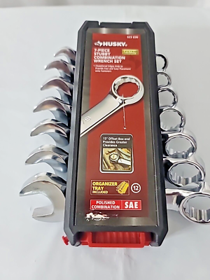#ad Husky 7 Piece SAE Stubby Polished Combination Wrench Set 623836 New 3 8 to 3 4 $16.80
