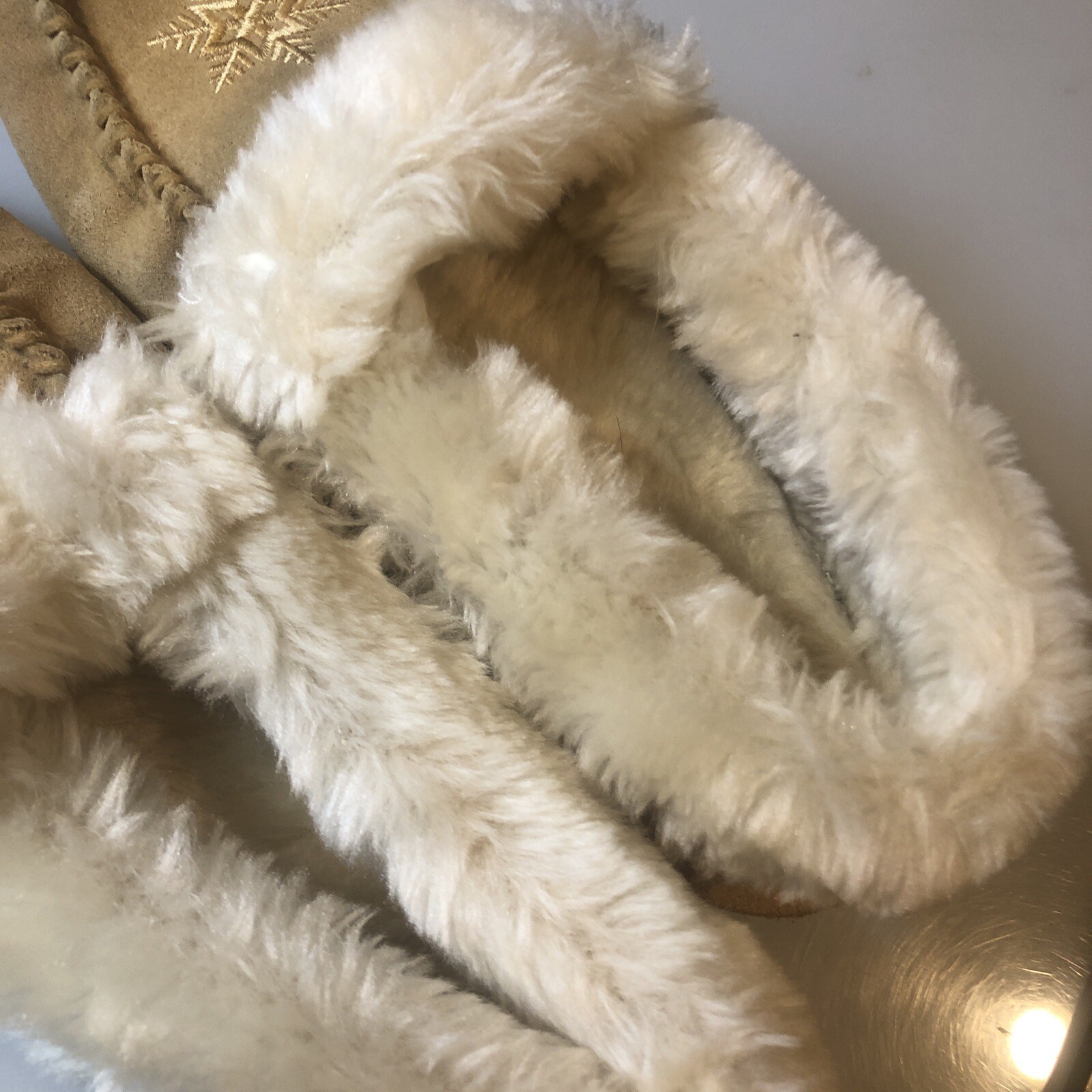 SAOLA Mocassino da donna in pelle scamosciata Sox Ab taglia 8 marrone suola in pelliccia sintetica