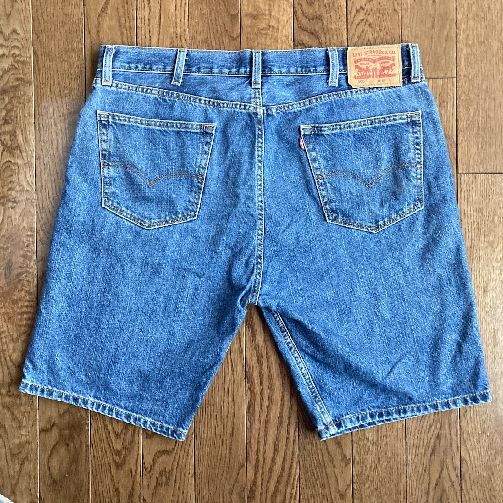 Levis 505 Jean Short Mens 40 Big Tall Waterless Classic Denim Bermuda 40x10  | eBay