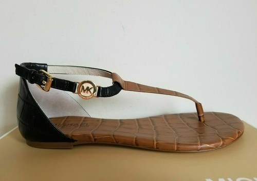 TANGAS MICHAEL KORS BRIDGET ICÓNICAS COCO LAGARTO MK LOGOTIPO DORADO ME ENCANTAN ZAPATOS - Imagen 13 de 15