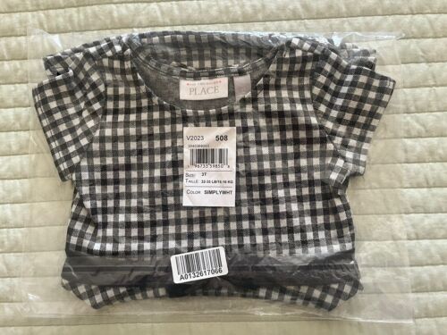 The Children's Place Toddler Girls Black/White Check Dress w/Matching Tights NWT - Picture 3 of 6
