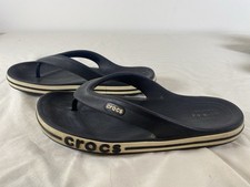Crocs Bayaband Flip Flops Sandals Mens 6 Women s 8 Black Slip On