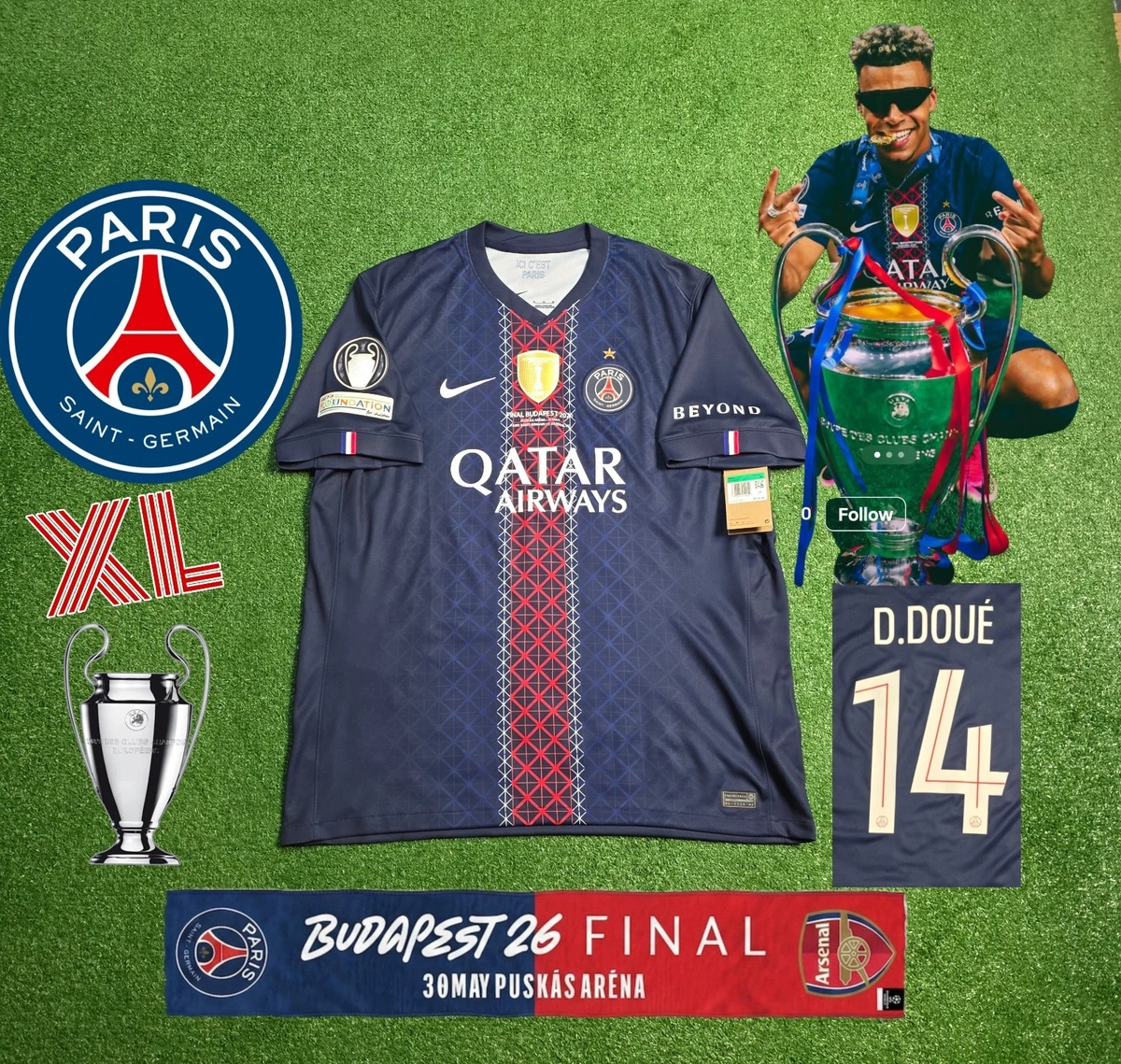 Preços baixos em Paris Saint-Germain Tamanho Extra Grande fã de