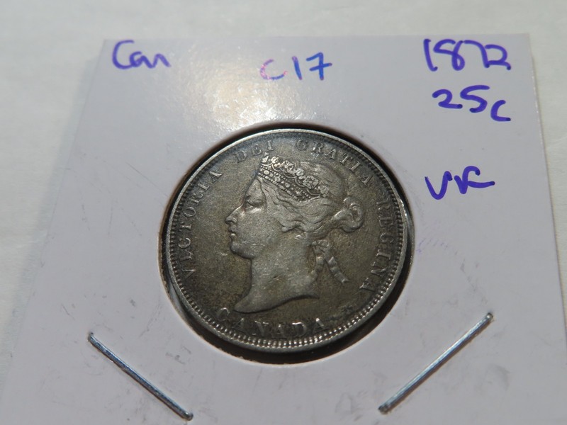 C17 Canada 1872-H Silver 25 Cents VF Nice Toning