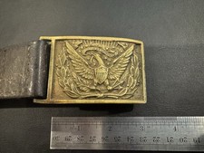 Original US Civil War / Indian War 1851 Eagle Belt Buckle With Leather Belt
