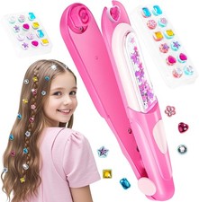 Hair Gem Stamper Kit,Bling Jewels for Girls, Styling Tool with Pink
