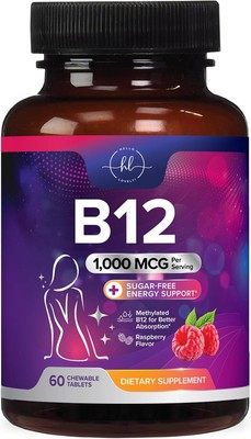 B 12 Vitamin Chewables 1000 mcg - B12 Complex with Heart & Nerve Energy Health