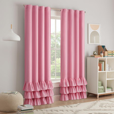 Eclipse Blackout Kids Curtain 84 In X 40 In Thermaback 100 Blackout Ruffle