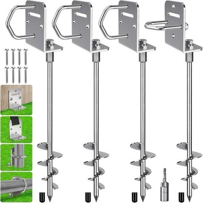 18''/30'' Ground Anchors Screw-In Spiral Trampoline Shed Anchor Kit