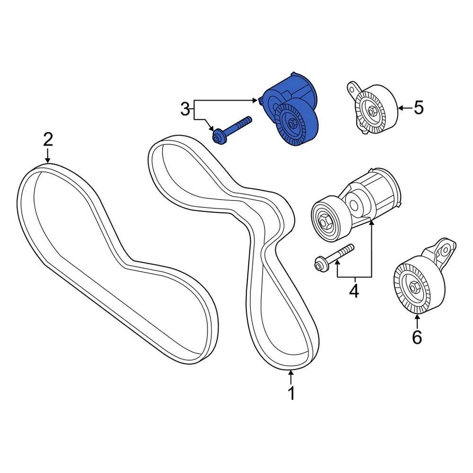 For Audi TTS Quattro 09-15 Audi Accessory Drive Belt Tensioner Assembly Foto 4 de 4