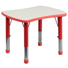 Bowery Hill Plastic Curved RectangularActivity Table in Red/Gray
