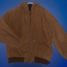 Men  s Carhartt J140 BRN Brown Hooded Duck Canvas Jacket coat Size XL USA hunting